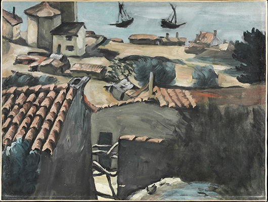 'The Fishermen’s Village at L’Estaque,' c. 1870. Paul Cézanne, French, 1839 - 1906. Oil on canvas, 16-1/2 x 21-3/4